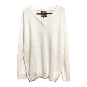Steel City White Acrylic Long Sleeved Sweater L